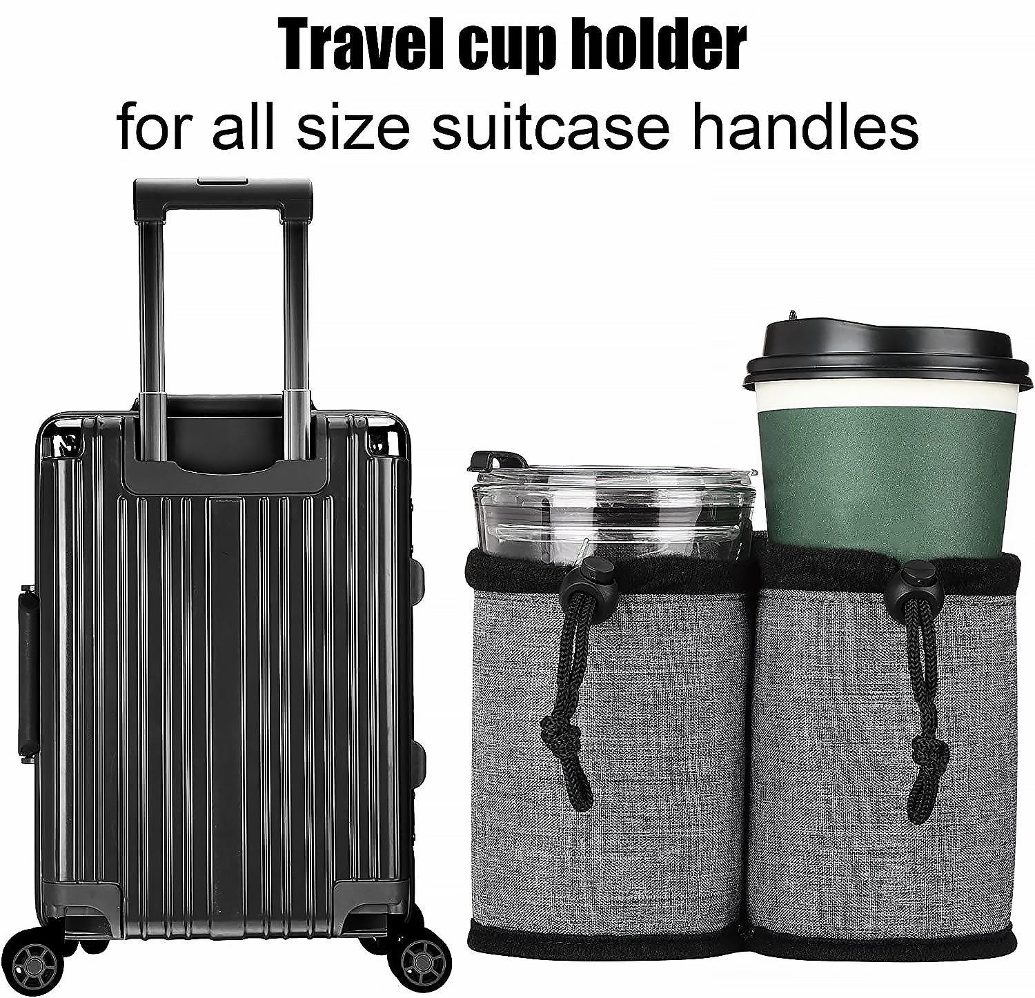 Roll-A-Beverage™ - Luggage Handle Cup Holder - Traveler's Haven