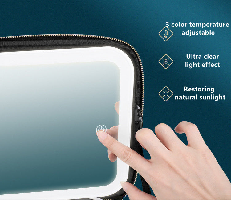 IllumiGlam™ - Travel Makeup Bag (INCLUDES LED Backlit Mirror)