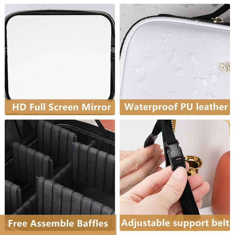 IllumiGlam™ - Travel Makeup Bag (INCLUDES LED Backlit Mirror)