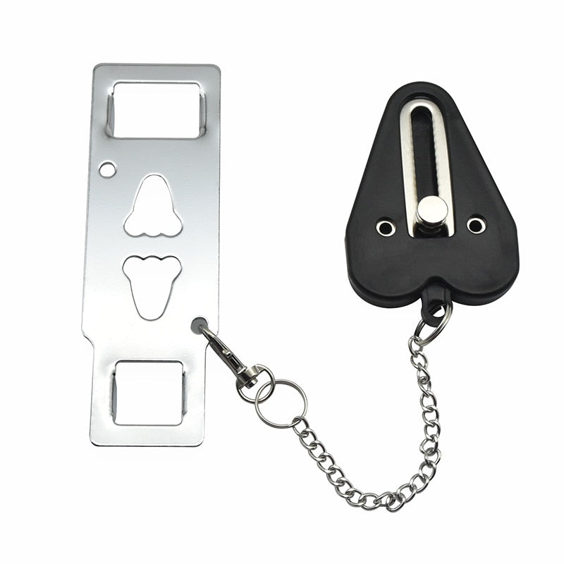 Portable Door Lock Double Hole Security Door Locker Safety Latch Metal Lock Home Room Hotel Anti Theft Security Lock - Traveler's Haven